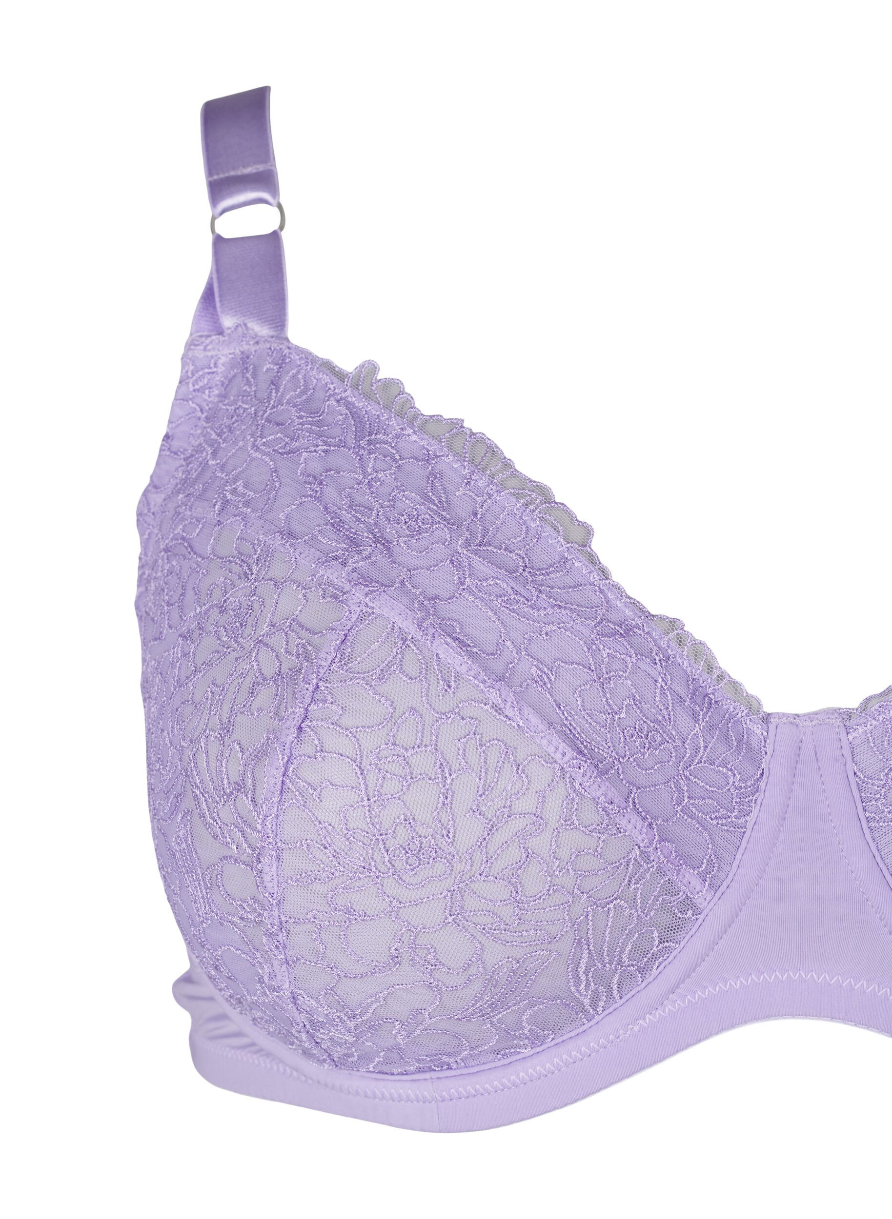Zizzi Soutien-gorge couvrant en dentelle, Violet, Packshot image number 2