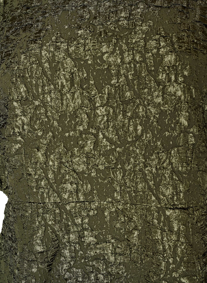 Robe en jacquard &agrave; coupe &eacute;vas&eacute;e avec manches bouffantes, Vert fonc&eacute;, Packshot image number 2