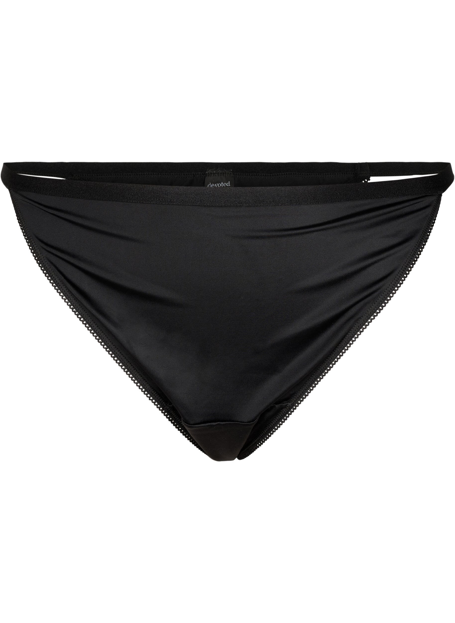 Zizzi String en microfibre avec taille &eacute;lastique, Noir, Packshot image number 0