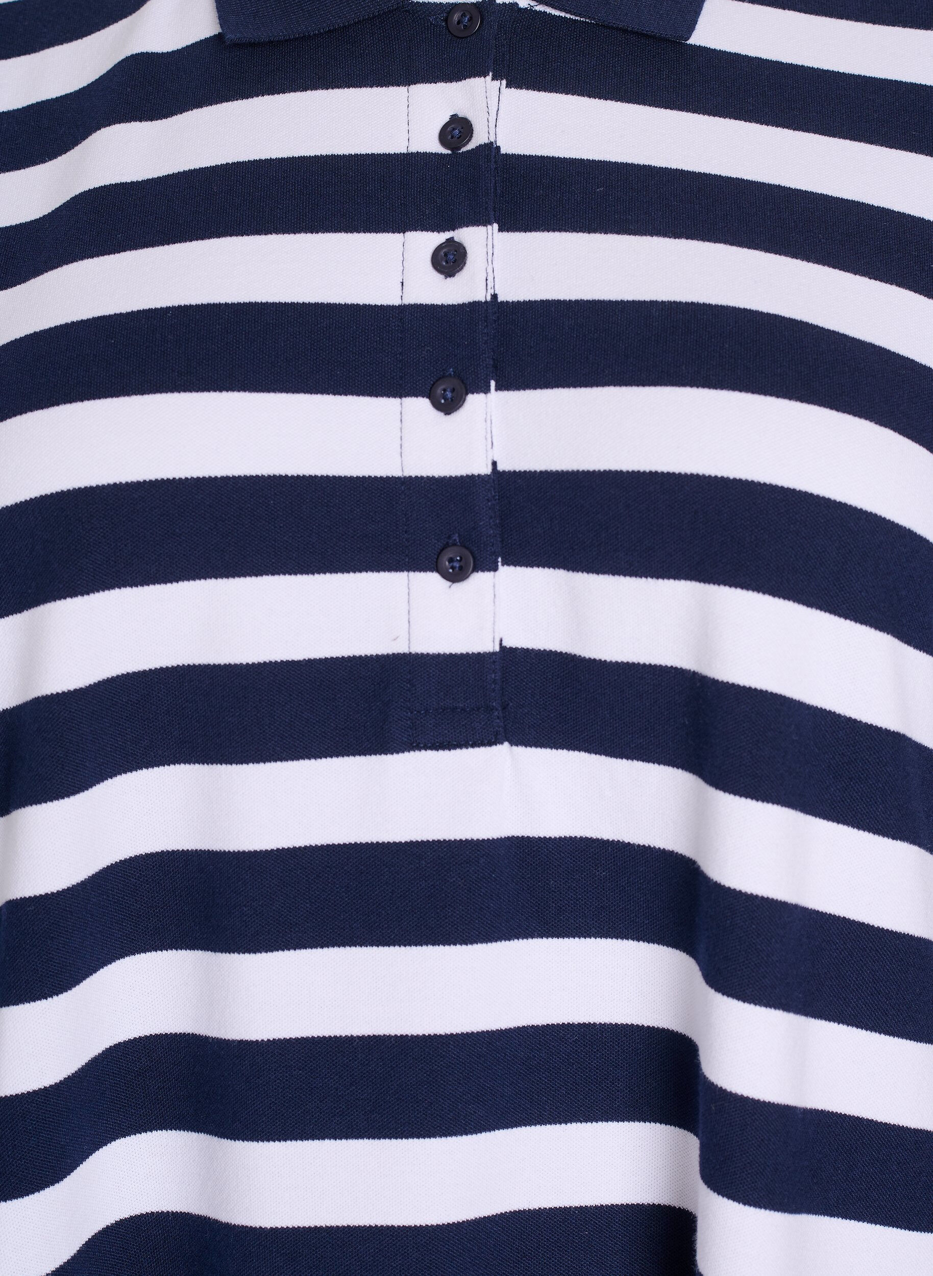 Zizzi Robe polo courte en trap&egrave;ze, Bleu, Packshot image number 2