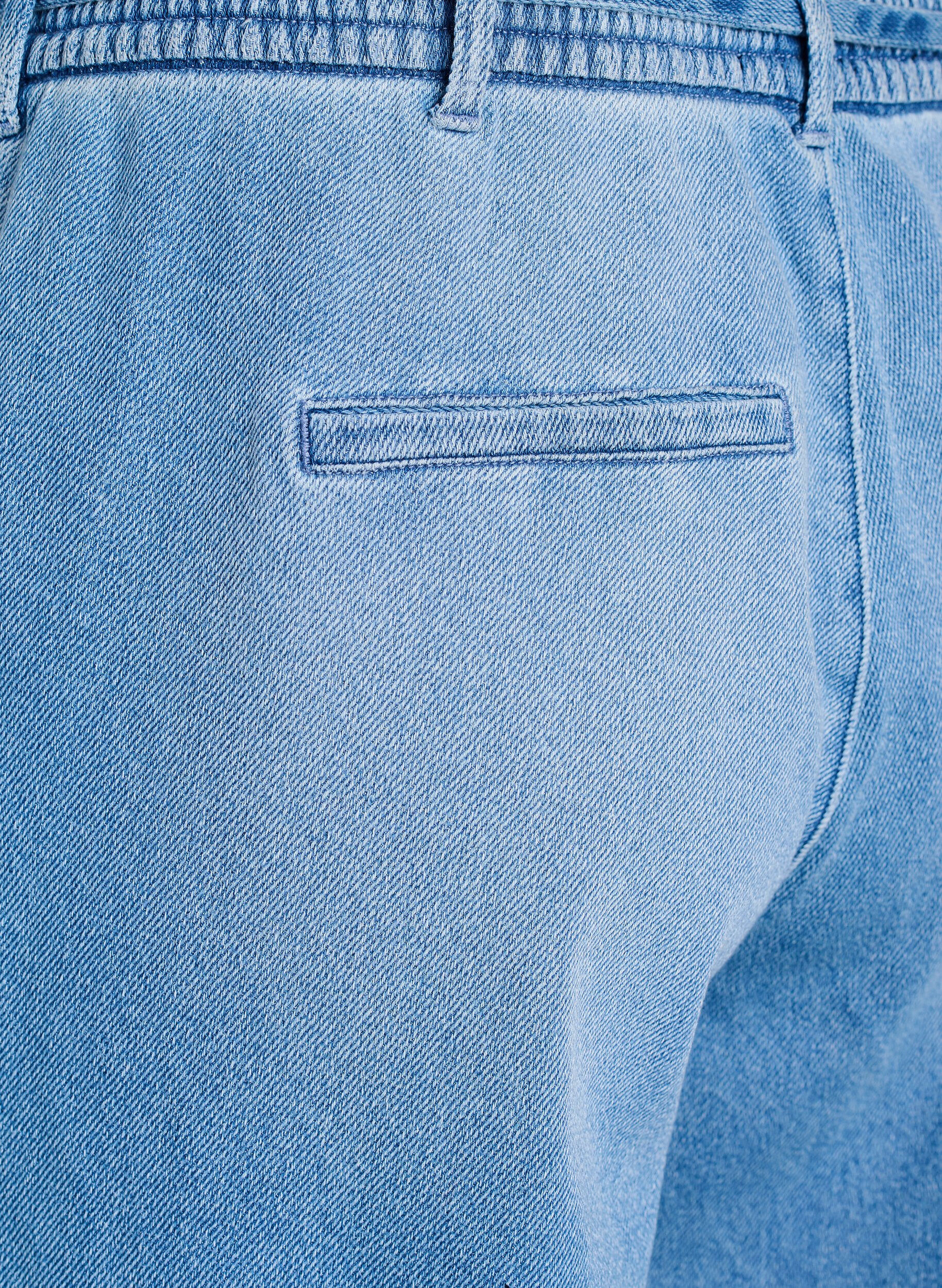 Zizzi Jean ample &agrave; ceinture &eacute;lastique et cordon de serrage, Bleu Clair, Packshot image number 3