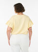 T-shirt en coton bio avec manches &agrave; volants, Jaune clair, Model image number 2