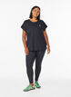 T-shirt de sport couleur unie, Noir, Model image number 1