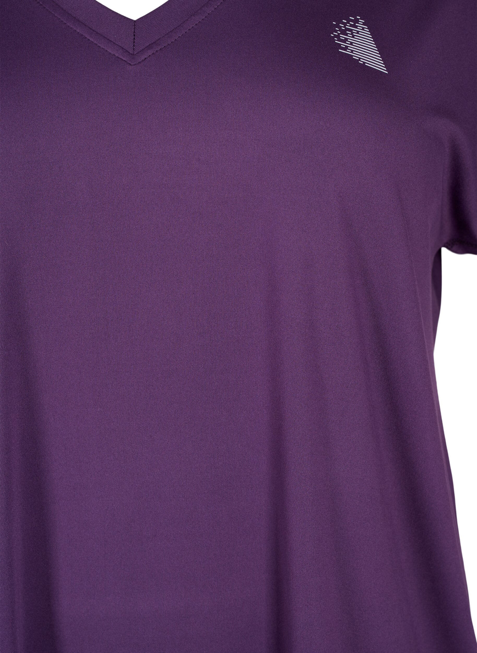 Zizzi T-shirt de sport ample avec col en V, Purple Pennant, Packshot image number 2