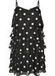 Robe &agrave; volants superpos&eacute;s avec fines bretelles, Noir, Packshot image number 0