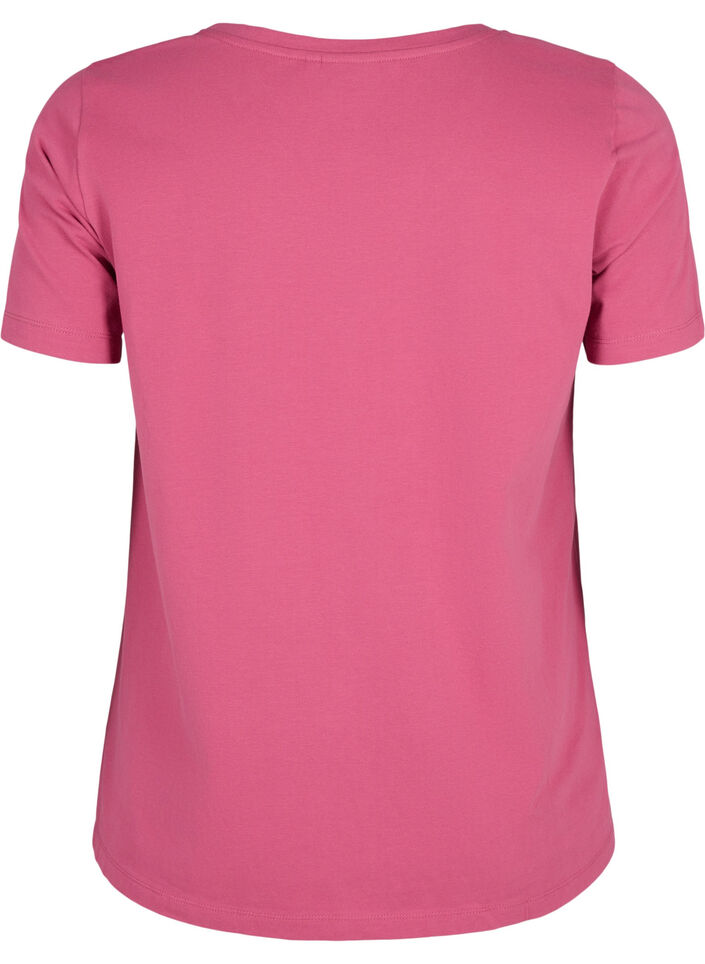 T-shirt basique en coton de couleur unie, Bordeaux, Packshot image number 1