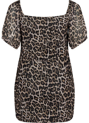 Robe courte en maille avec imprimé léopard, Leo, Packshot image number 1