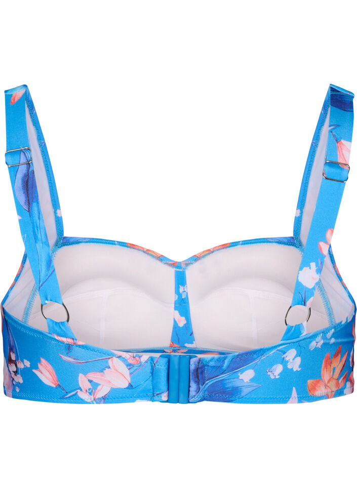 Haut de bikini imprimé, Bright Blue Print, Packshot image number 1