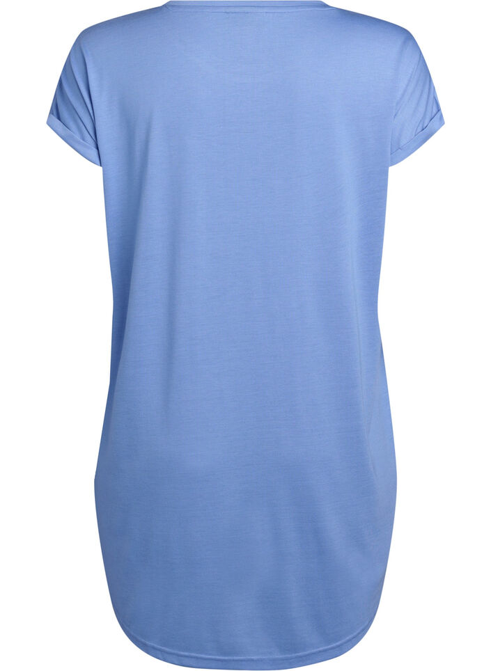 Chemise de nuit &agrave; manches courtes avec imprim&eacute; de texte, , Packshot image number 1
