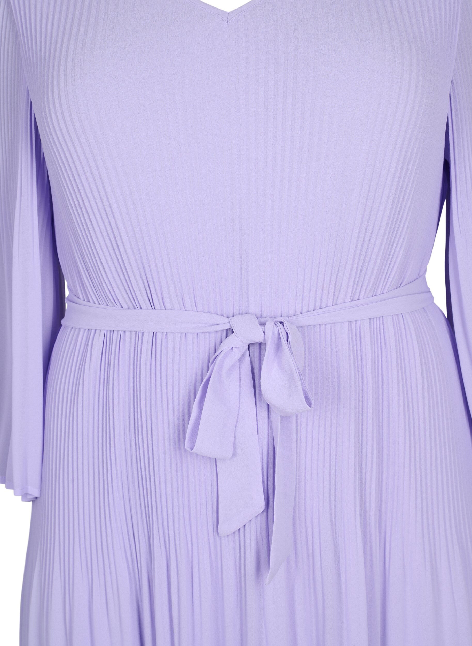 Zizzi Robe pliss&eacute;e &agrave; manches 3/4, Lavender, Packshot image number 2