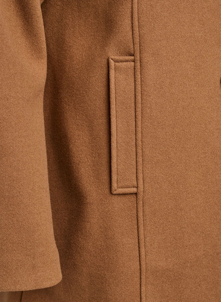 Manteau court &agrave; la coupe &eacute;vas&eacute;e, Marron, Packshot image number 3