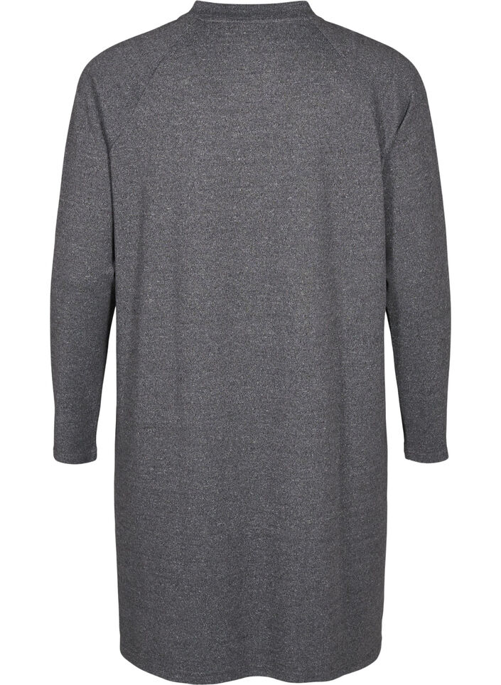 Robe en jersey avec boutons, Dark Grey Melange, Packshot image number 1