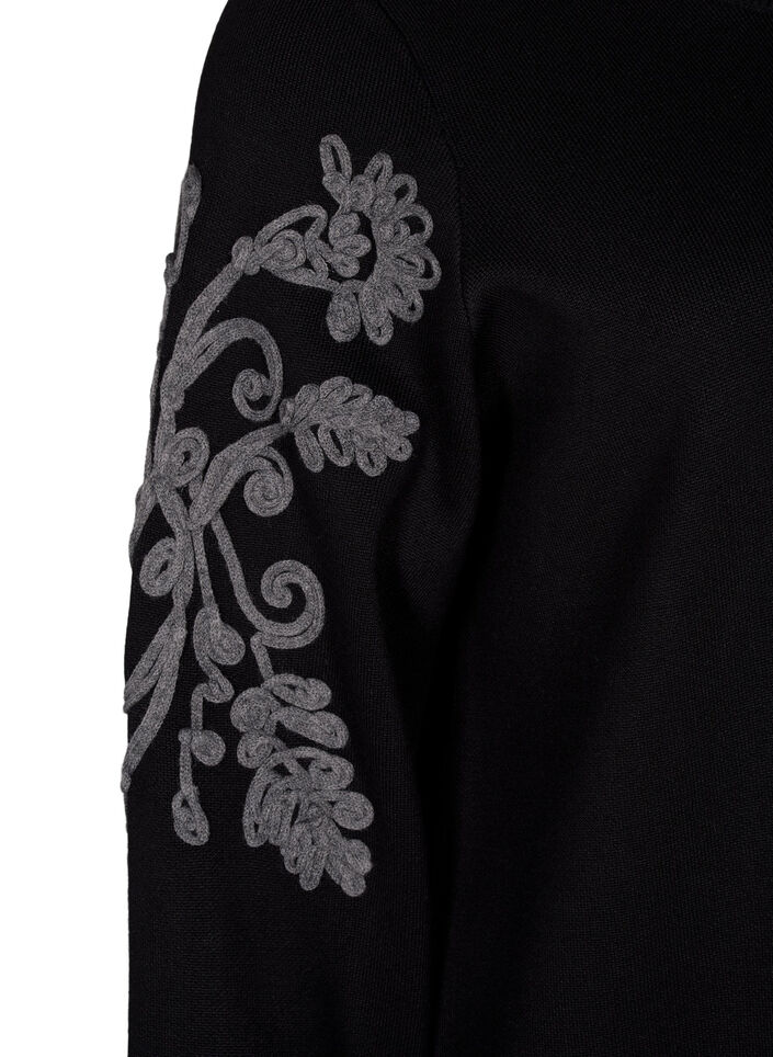 Robe en maille avec détails brodés, Black Medium G. Comb, Packshot image number 3