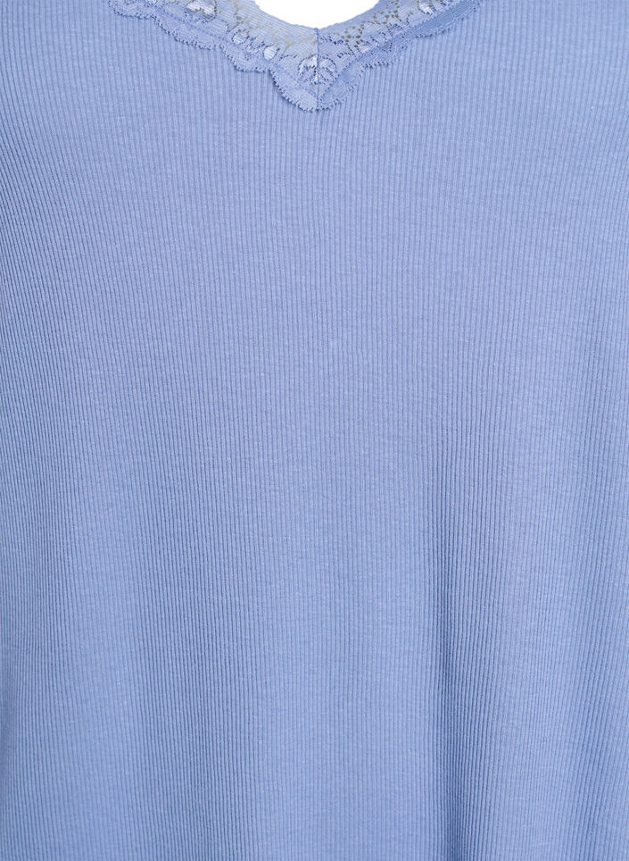 Chemise de nuit avec ourlet en dentelle, Bleu, Packshot image number 2