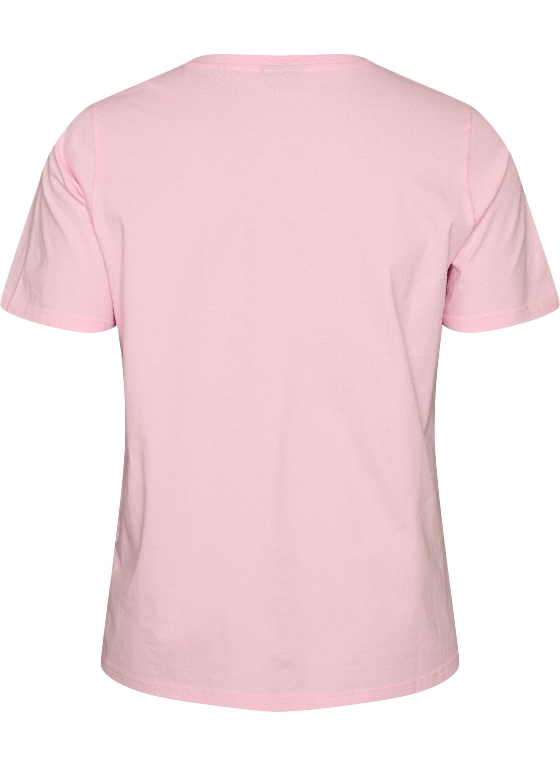 ZizziT-shirt en coton bio avec imprim&eacute; sur le devant, Rose, Packshot image number 1