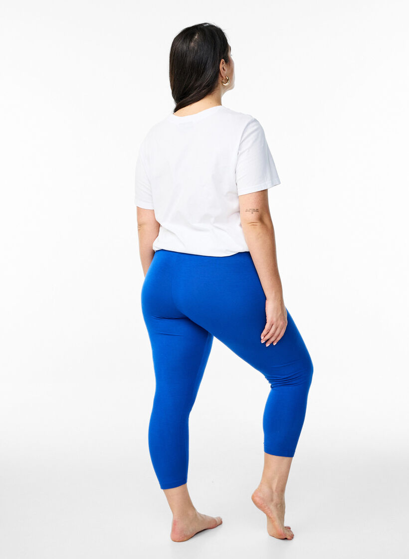 Leggings basiques longueur 3/4 en viscose, Bleu, Model image number 2
