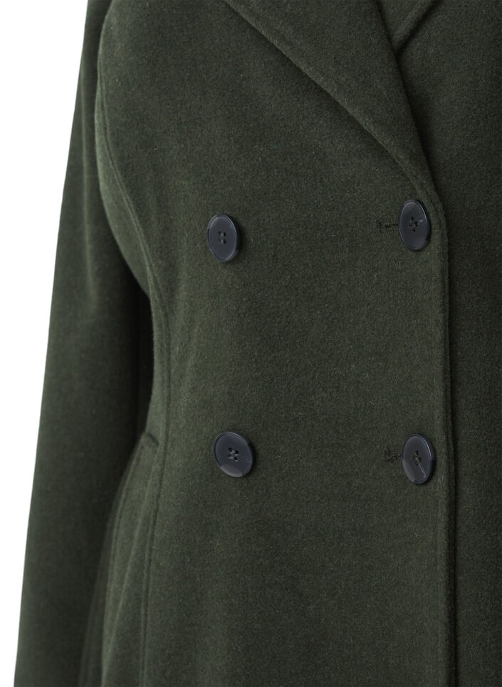 Veste courte en laine avec ceinture, Forest Night Mel., Packshot image number 2