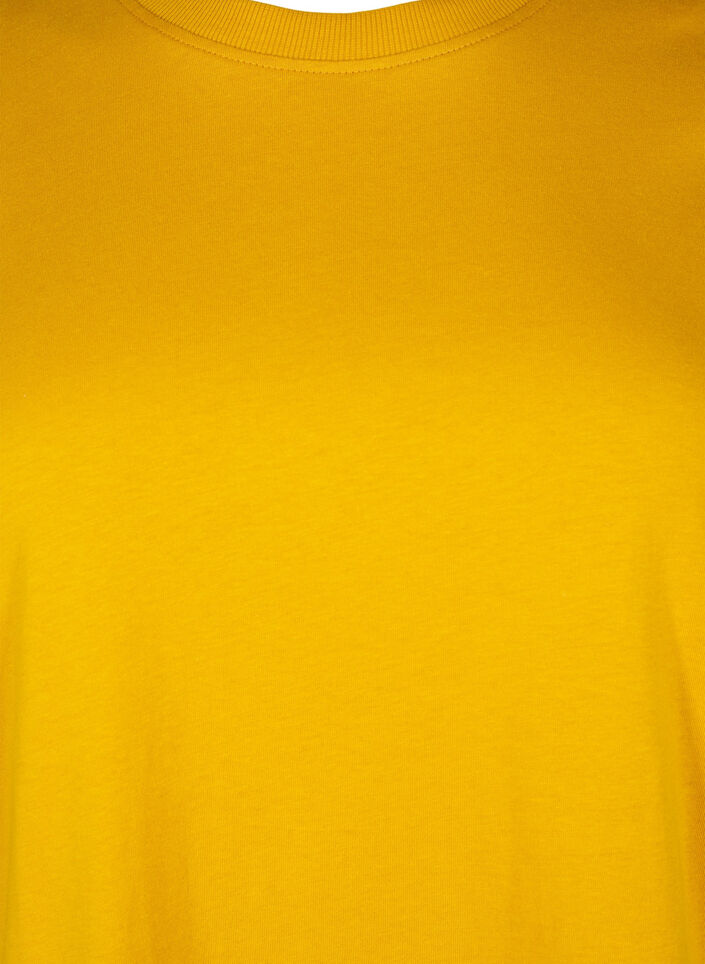 T-shirt basique en coton &agrave; col rond, Jaune, Packshot image number 2