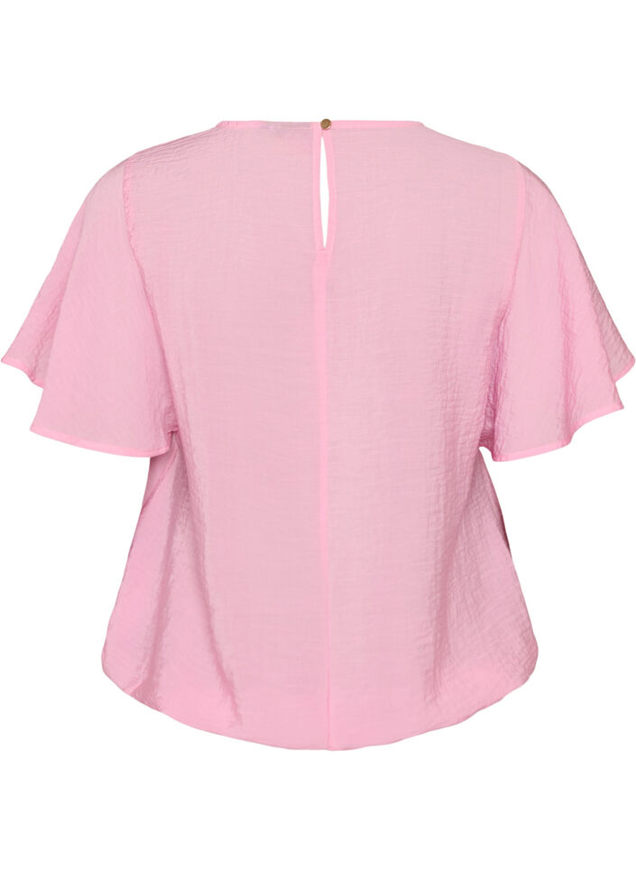 Blouse coupe ballon avec manches papillon, Rose, Packshot image number 1