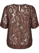 Blouse en dentelle avec manches courtes, Marron, Packshot image number 1