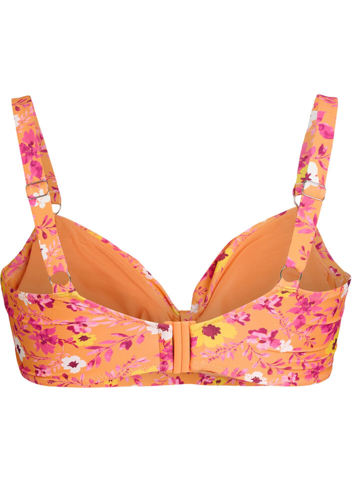 Haut de bikini avec armatures et imprim&eacute;, Orange, Packshot image number 1
