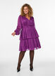 Robe longueur genou &agrave; rayures transparentes et effet portefeuille, Violet, Model image number 1