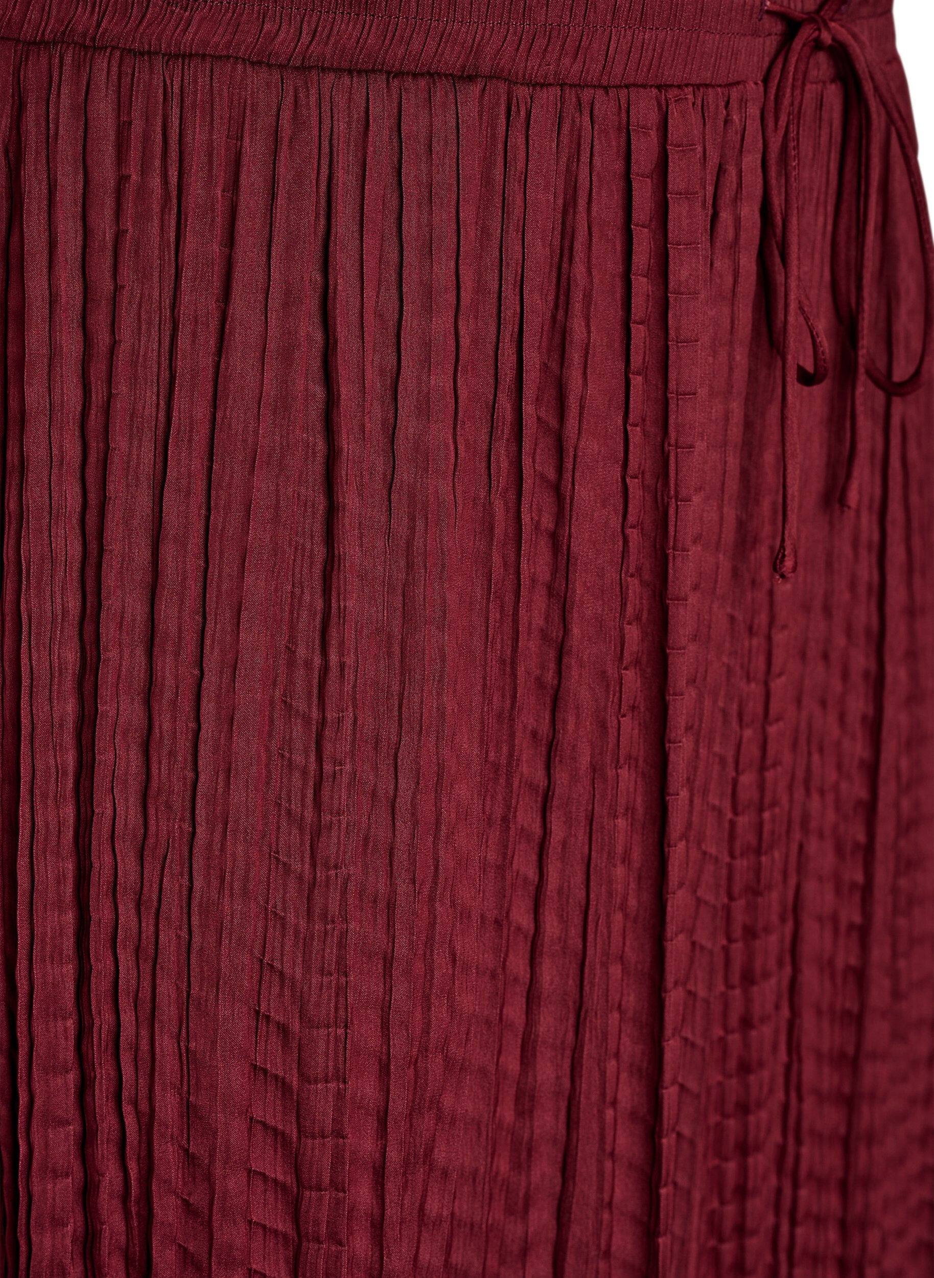 ZizziPantalon ballon textur&eacute; avec ceinture &eacute;lastique, Bordeaux, Packshot image number 2