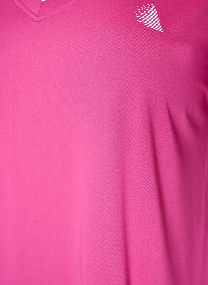 T-shirt de sport ample avec col en v, Rose, Packshot image number 2