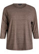 Blouse en jersey avec manches 3/4, Marron, Packshot image number 0