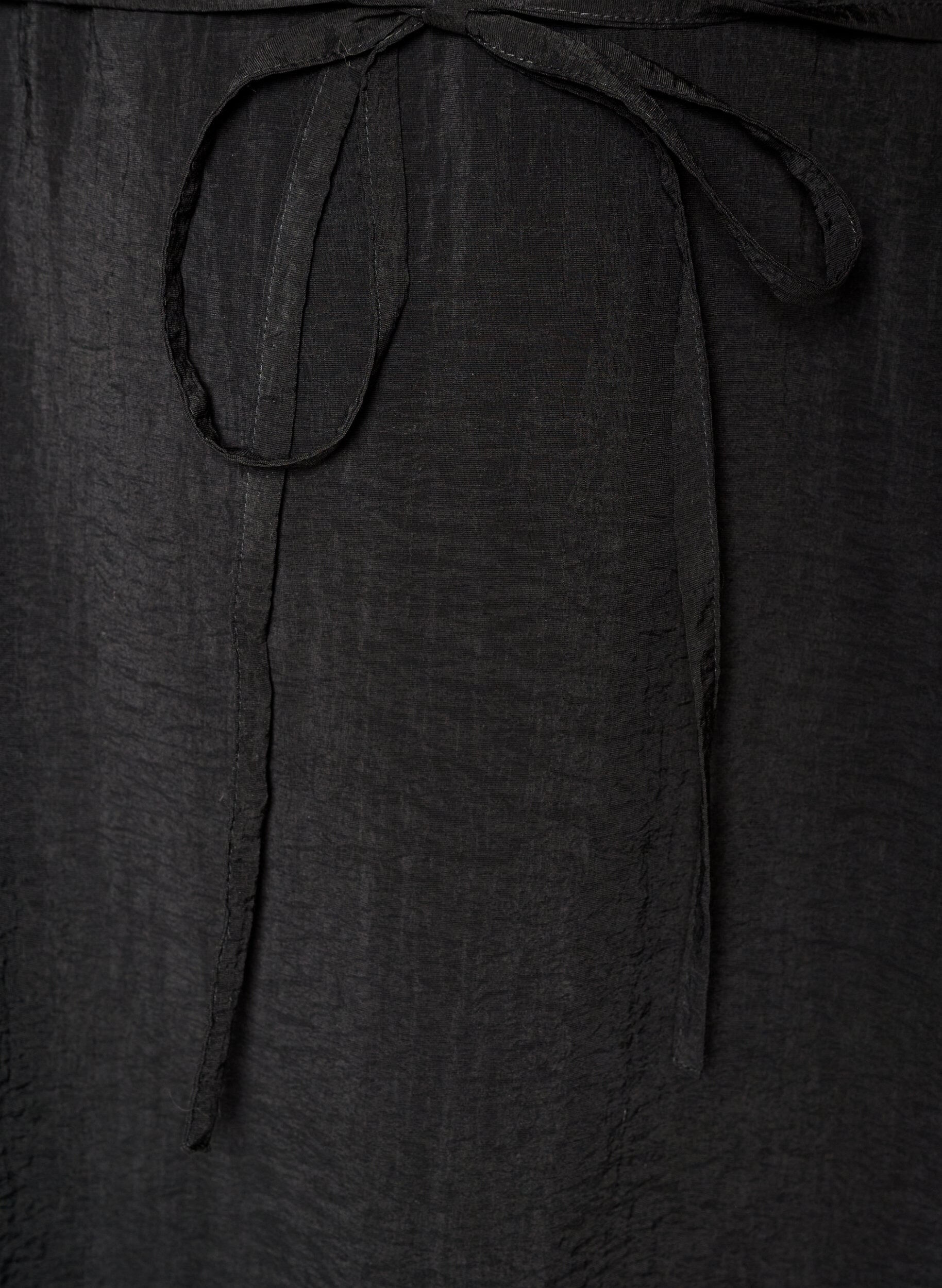 ZizziRobe longue avec manches papillon et taille &agrave; nouer, Noir, Packshot image number 3