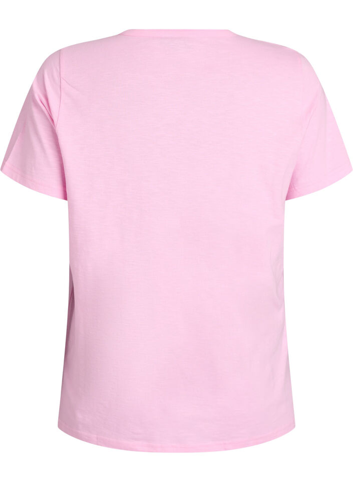 T-shirt dot&eacute; de boutons, Rose, Packshot image number 1