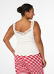 Top en viscose avec bord en dentelle, Vanille, Model image number 2