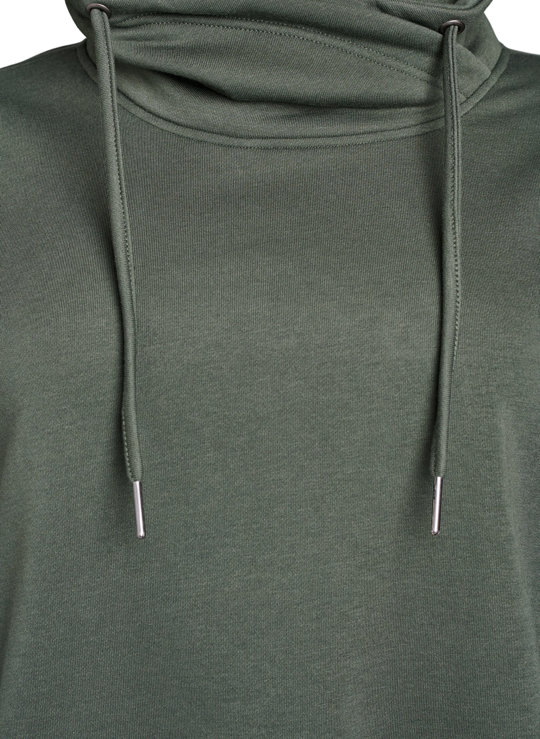 Zizzi Sweatshirt avec col montant et poches, Vert, Packshot image number 2