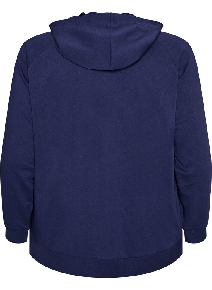 Cardigan en sweat avec une capuche et des poches, Bleu, Packshot image number 1