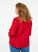 Chemisier en coton avec un col en V, Rouge, Model image number 2