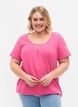 T-shirt en coton à manches courtes, Shocking Pink, Model image number 0