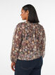 Blouse &agrave; imprim&eacute; floral et manches ballon, Marron, Model image number 2