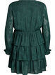Robe courte à volants et motif texturé, Vert foncé, Packshot image number 1
