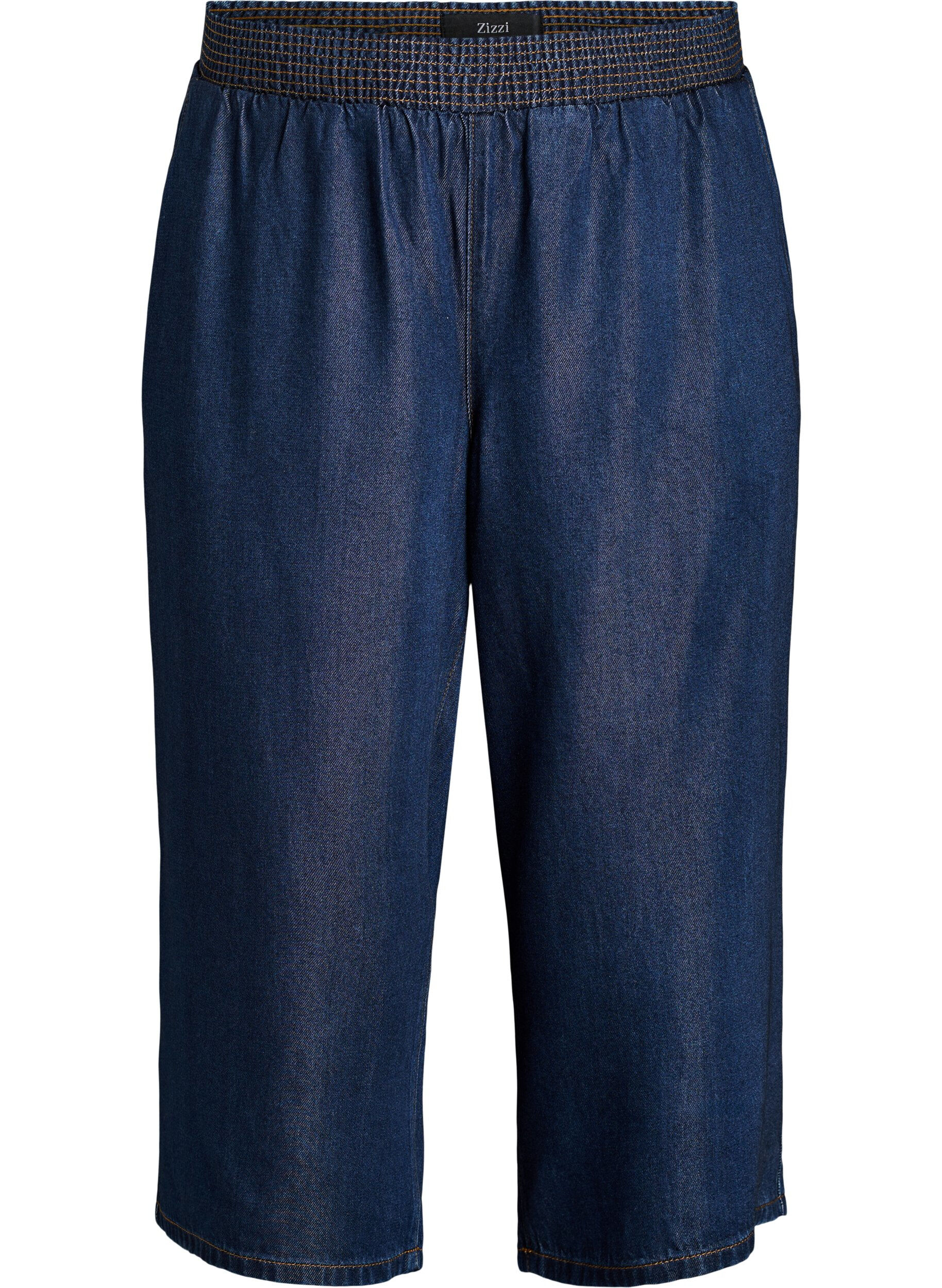 Zizzi Culotte en lyocell jambes larges aspect denim, Bleu, Packshot image number 0