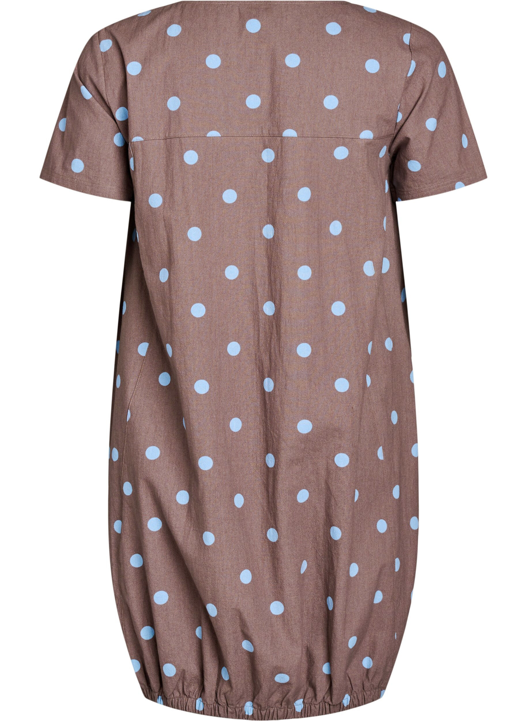 Zizzi Robe en coton &agrave; manches courtes avec imprim&eacute;, Bleu, Packshot image number 1