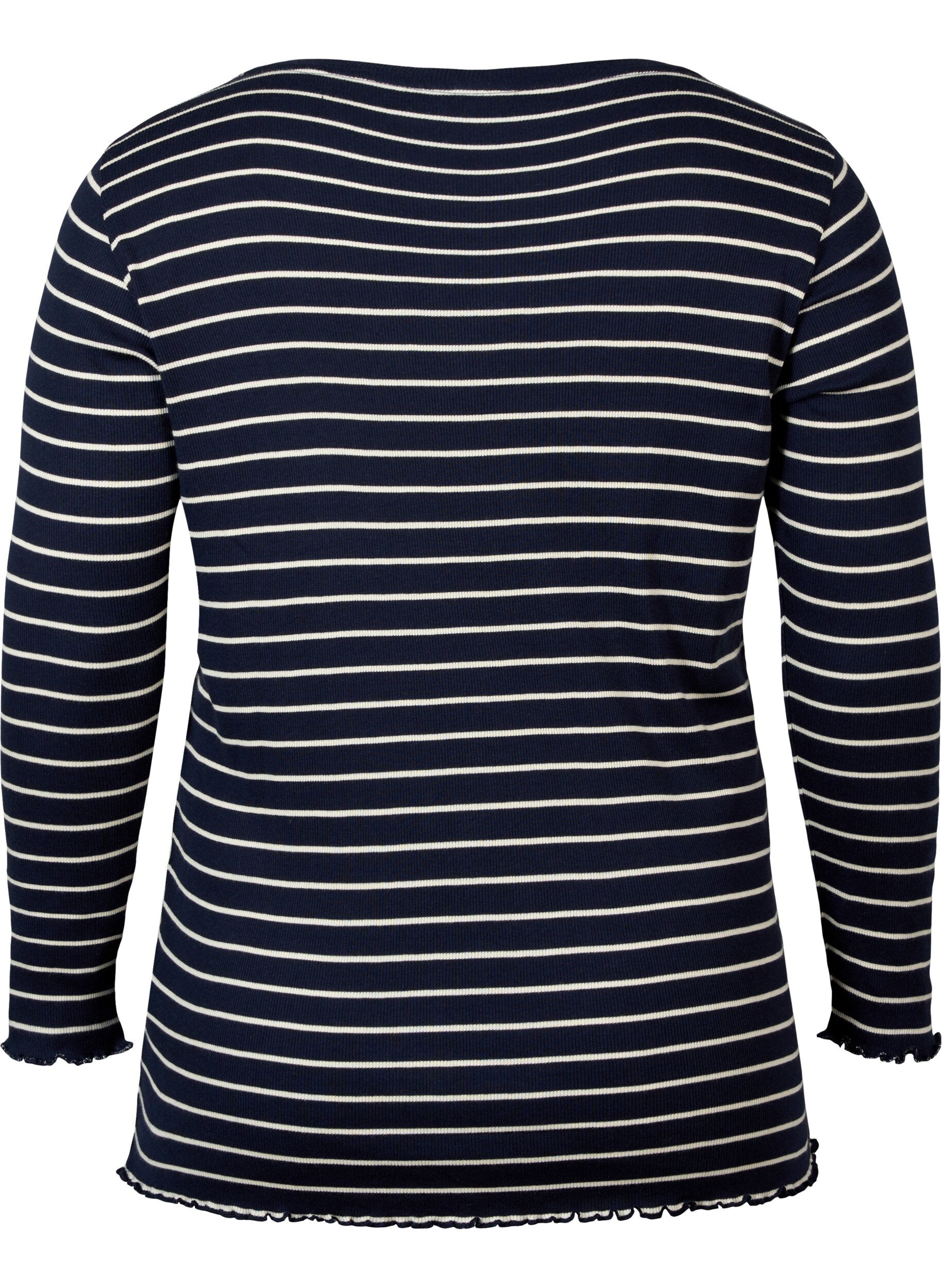 Zizzi Blouse ray&eacute;e &agrave; col rond, Night Sky Stripe, Packshot image number 1