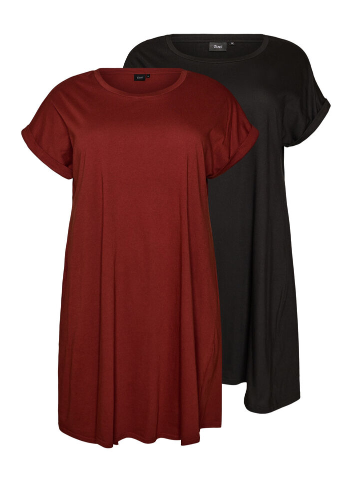 2-pack Robe T-shirt &agrave; manches courtes, Orange, Packshot image number 0