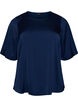 Blouse en satin &agrave; manches au coude, Bleu, Packshot image number 0