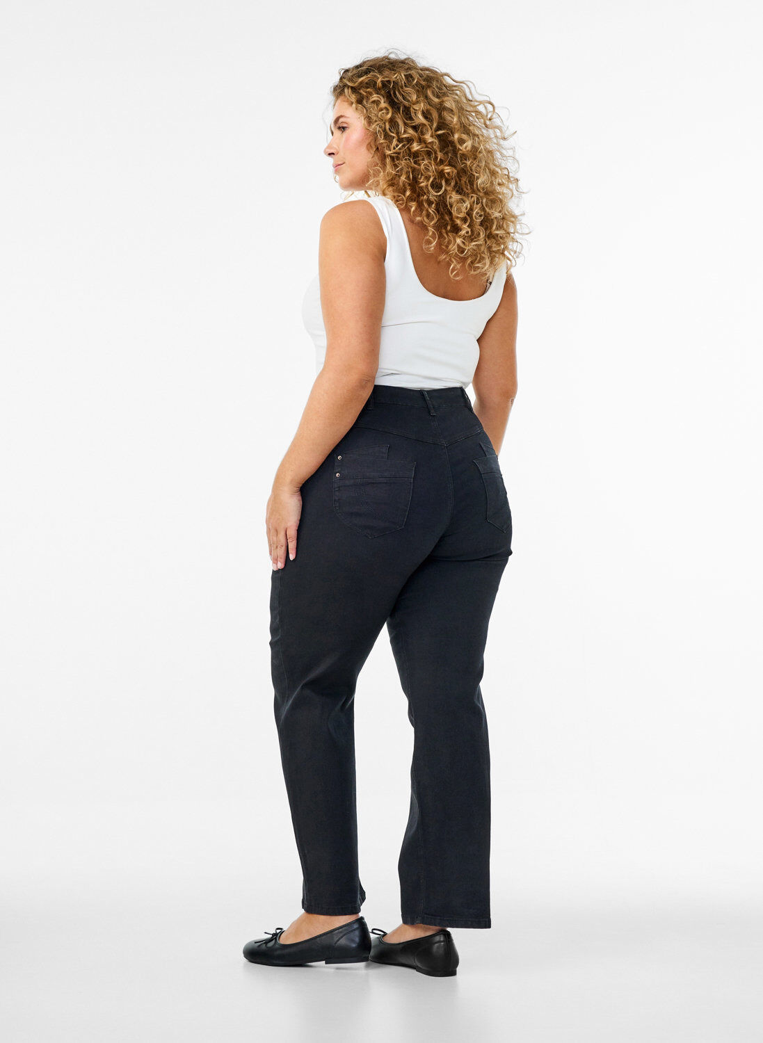 ZizziJeans Gemma taille haute coupe droite, Noir, Model image number 1