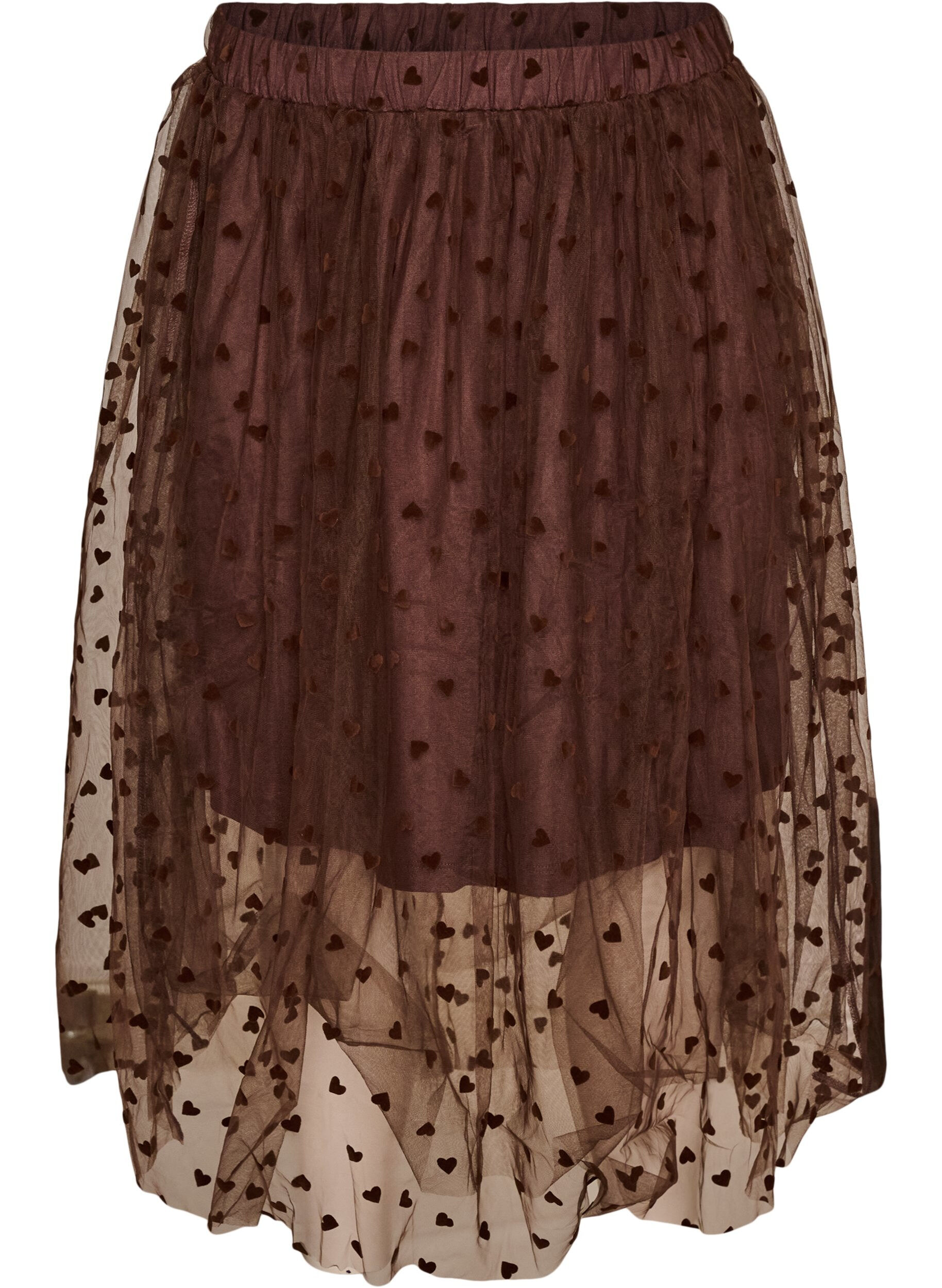 Jupe midi en tulle avec des c&oelig;urs