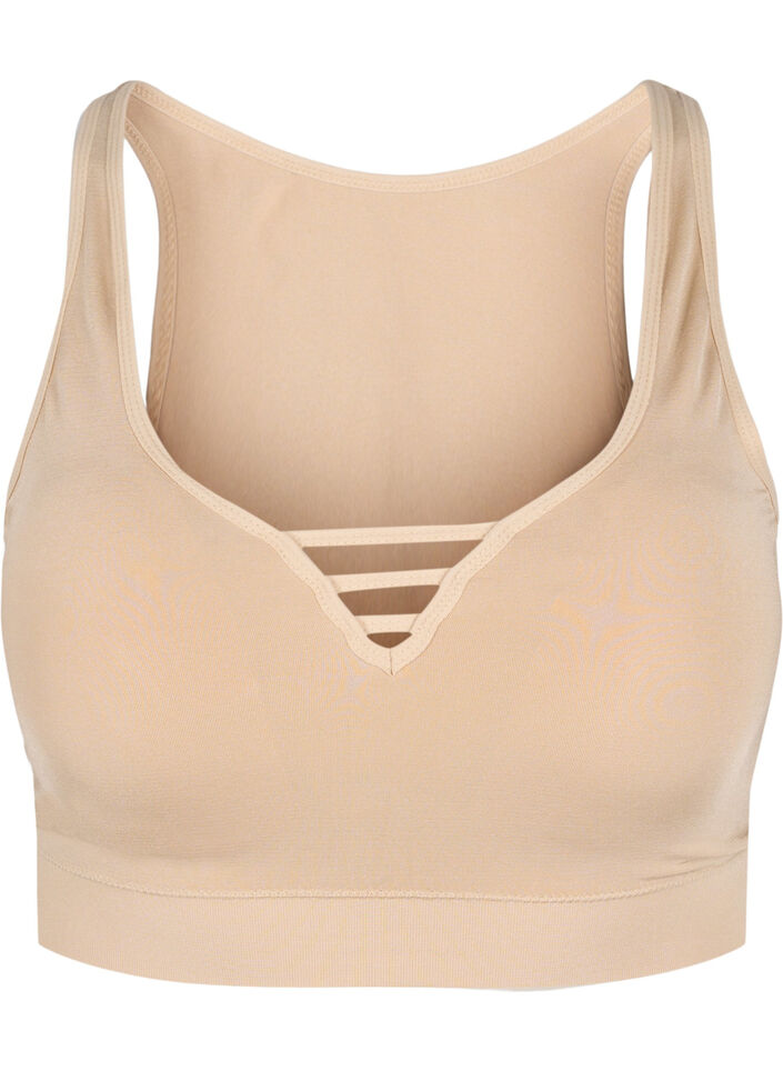 Soutien-gorge légèrement rembourré avec détails , Nude, Packshot image number 0