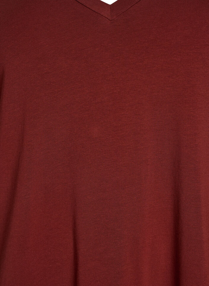 Robe T-shirt midi avec col en V, 0426, Packshot image number 2