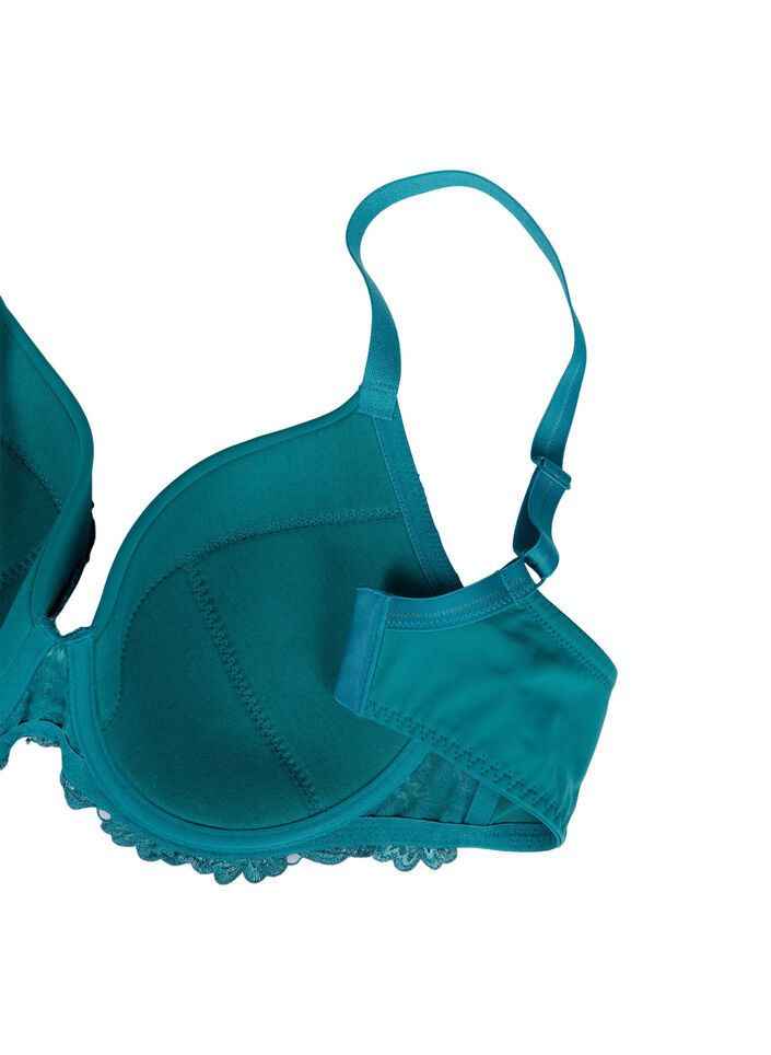 Soutien-gorge en dentelle avec armature et rembourrage, Green-Blue Slate, Packshot image number 3