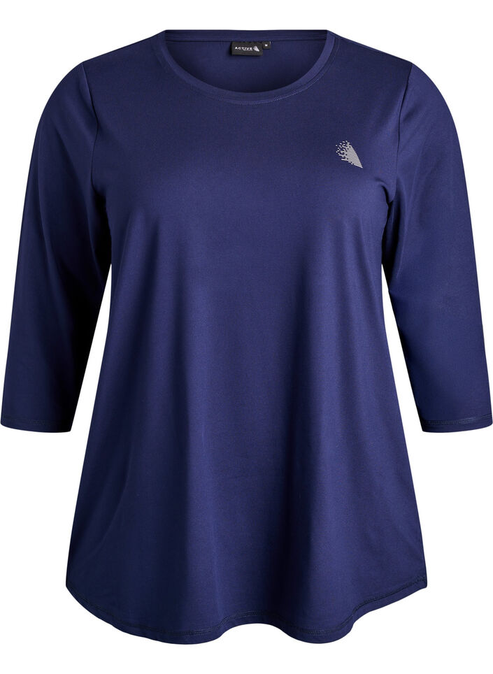Haut de sport avec manches 3/4, Bleu, Packshot image number 0