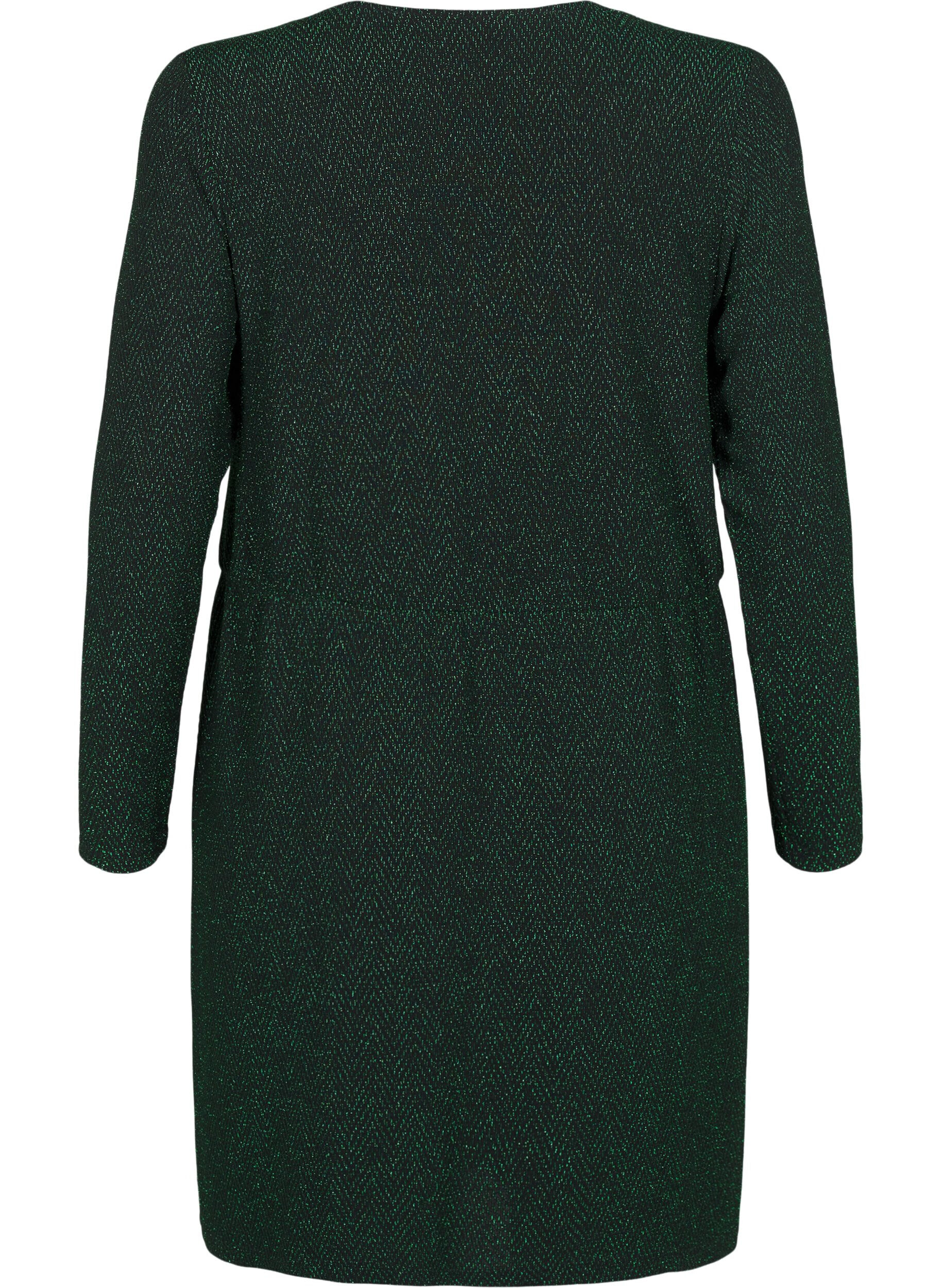 Zizzi Robe paillet&eacute;e avec motif en zigzag, Scarab ZigZagShimmer, Packshot image number 1